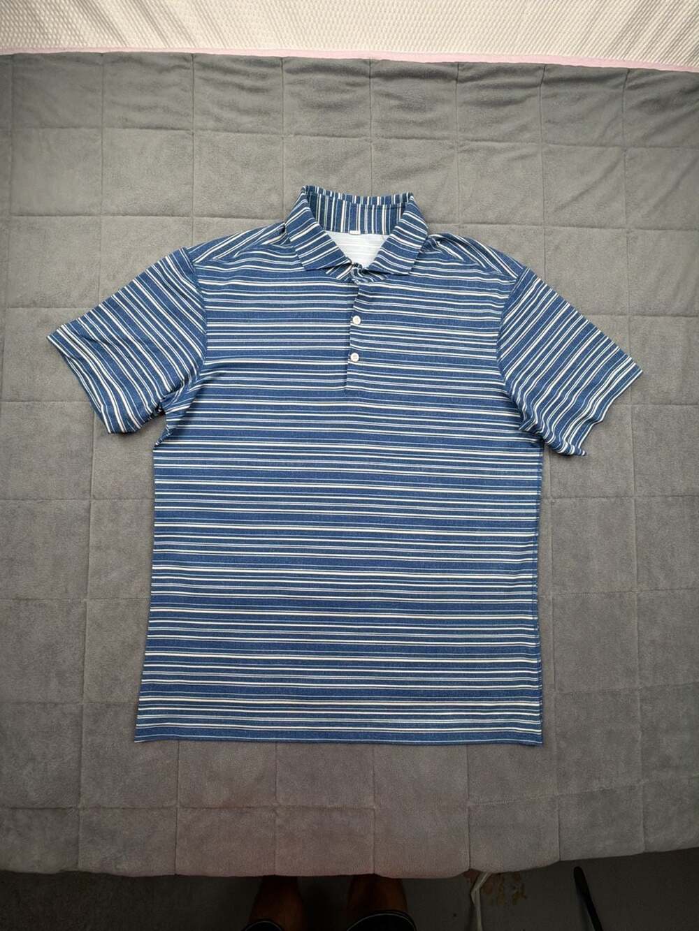 Lululemon Men's Short-Sleeve Striped Performance Polo Shirt